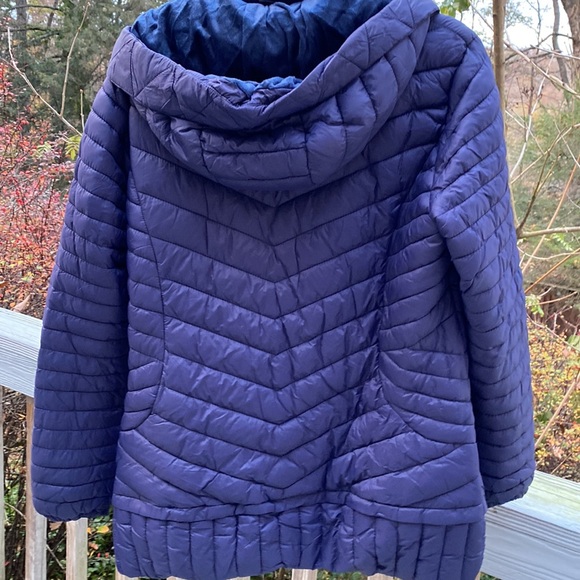 Gran Oriente Navy Blue Quilted Jacket w Scalloped Front Snap/ Zipper Size XL - Picture 10 of 12